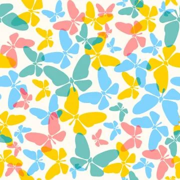 Pattern with colorful butterflies Illustration