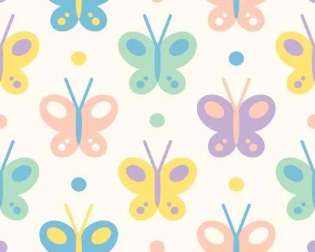 Pattern with colorful butterflies Illustration