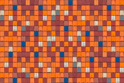 Pattern of colorful cargo shipping containers Stock Photos