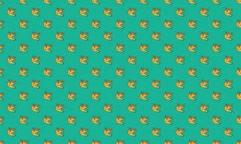 Pattern of colorful cartoon parrots on teal background Stock Illustration