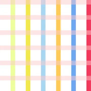 Pattern, colorful checkered pattern in yellow, orange, blue, pink, red, green. Stock Illustration