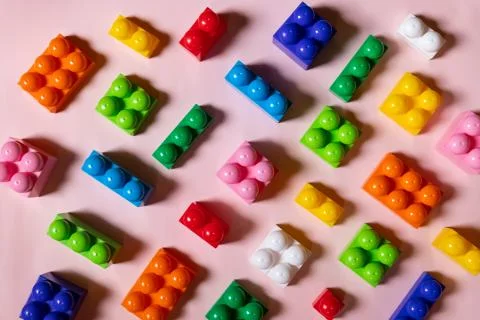 Pattern, colorful children's constructor, an educational game for preschoolers Stock Photos