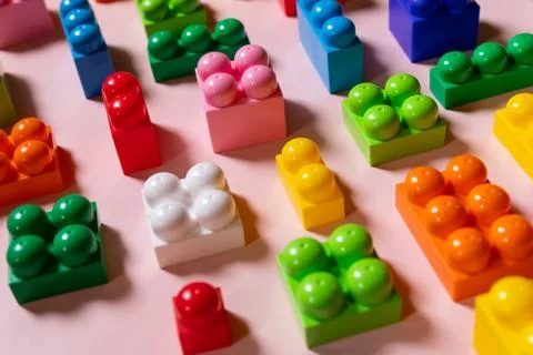 Pattern, colorful children's constructor, an educational game for preschoolers Stock Photos
