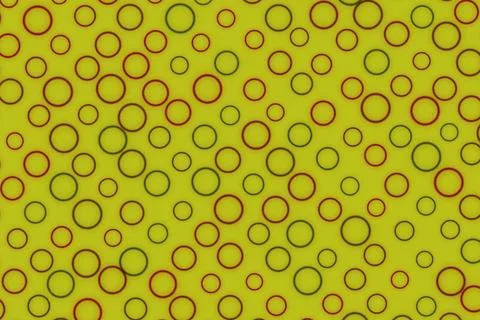 Pattern of colorful circles on green background Illustrazione stock