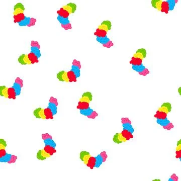 Pattern colorful clown wig for circus costume and party fun Stock Illustration