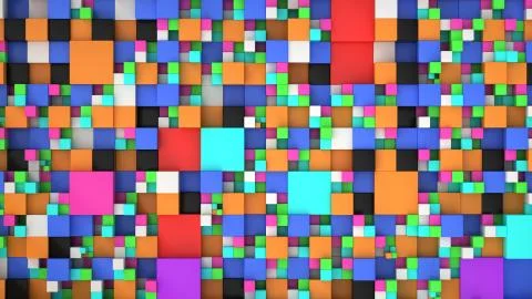Pattern from colorful cubes of different sizes Stock Illustration