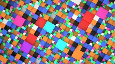 Pattern from colorful cubes of different sizes Stock Illustration