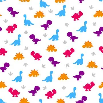 Pattern of colorful dinosaurs Stock Illustration