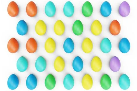 Pattern colorful easter eggs, pastel color, multi color eggs: pink, blue, geen Stock Illustration