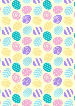 Pattern with colorful eggs with patterns Stock Illustration