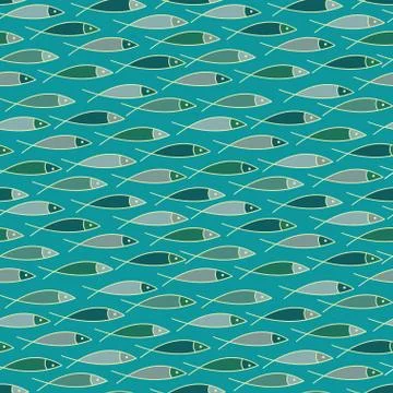 Pattern with colorful fish. Stock Illustration