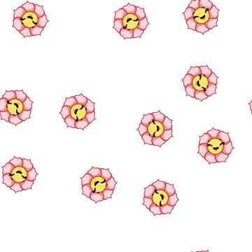 Pattern colorful flower face cartoon vector Stock Illustration