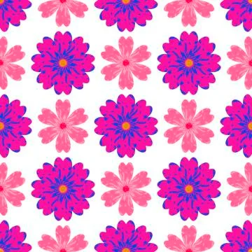 Pattern of colorful flowers Stock Illustration
