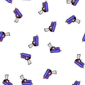 Pattern Colorful foam dart blaster toy for children playing Illustrazione stock