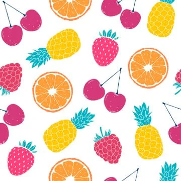 Pattern with colorful fruits Stock Illustration