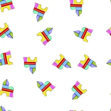 Pattern Colorful geometric building blocks forming a creative structure Stock Illustration