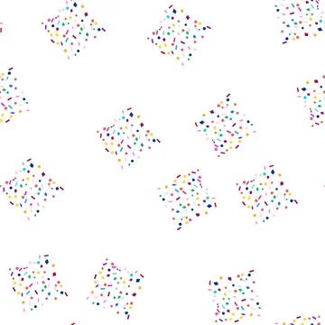 Pattern Colorful geometric confetti elements scattering on white background Illustrazione stock