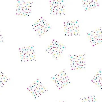 Pattern Colorful geometric confetti falling celebrating festive announcement Stock Illustration