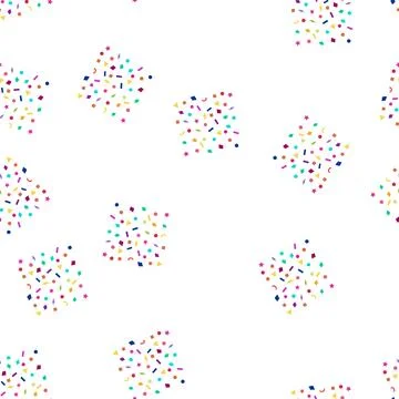 Pattern Colorful geometric confetti falling creating festive background Stock Illustration