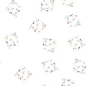 Pattern Colorful geometric confetti scattering on a white background Stock Illustration