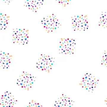 Pattern Colorful geometric confetti scattering on white background Illustrazione stock