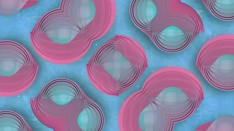 Pattern of colorful geometric shapes. 3d rendering loop animation 4K Stock Footage 241799193