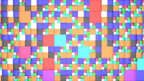 Pattern from colorful glass cubes of different sizes Stockillustratie