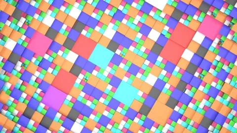 Pattern from colorful glass cubes of different sizes Illustrazione stock