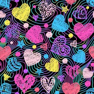 Pattern with colorful hearts. Stock Illustration