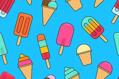 Pattern Colorful ice cream Stock Illustration