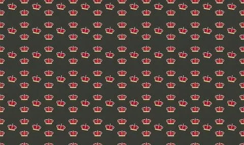 Pattern of colorful lips and makeup icons on dark background Stock Illustration