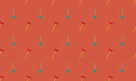 Pattern of colorful lollipops on orange background イラスト素材