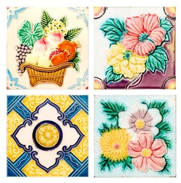 Pattern colorful of modern style surface tile Stock Photos