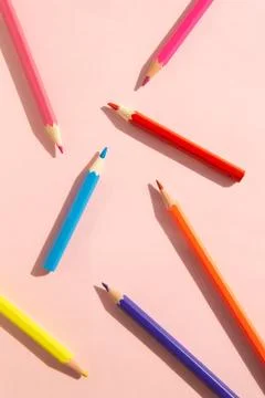 Pattern of colorful pencils. Stock Photos