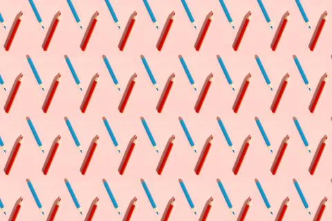 Pattern of colorful pencils. Stock Photos