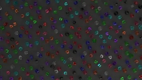 Pattern from colorful primitives on black surface Stock Illustration