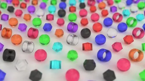 Pattern from colorful primitives on white surface Stock Illustration