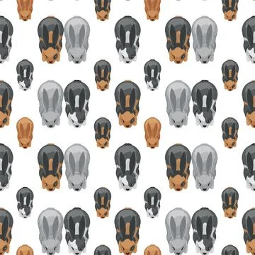Pattern of Colorful Rabbits Stockillustratie