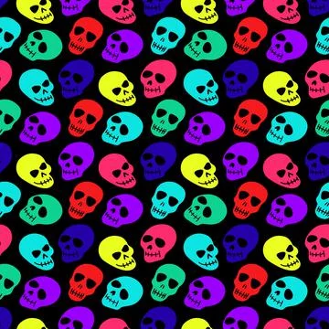 The pattern of the colorful skull Stock Illustration