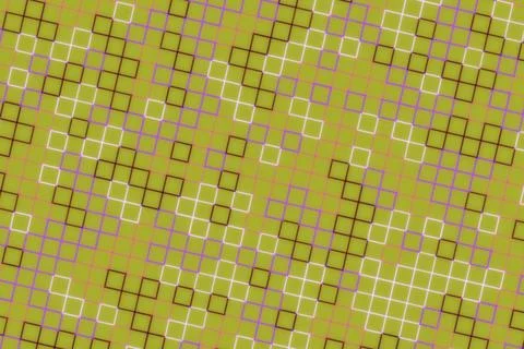 Pattern of colorful squares on yellow background 库存插图
