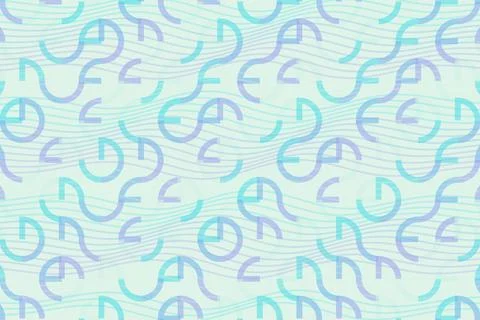 Pattern of colorful squiggly lines on a light blue background Stock Photos