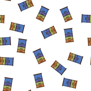 Pattern Colorful stack with multiple storage drawers Stock Illustration