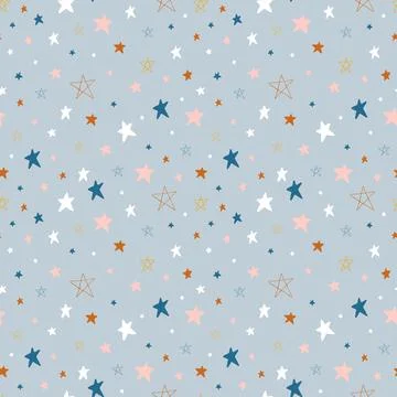Pattern with colorful stars Stock Illustration