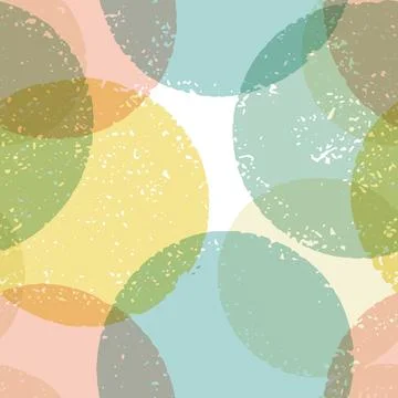Pattern with colorful textured circles. Seamless vector background. Illustrazione stock
