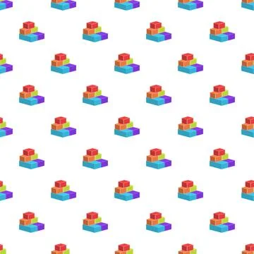 Pattern of colorful toy blocks forming pyramids Stock Illustration