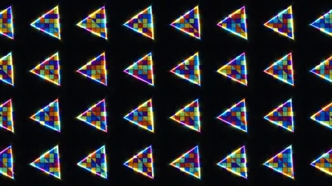 A pattern of colorful triangles and squares arranged in a Stock Footage 337966917