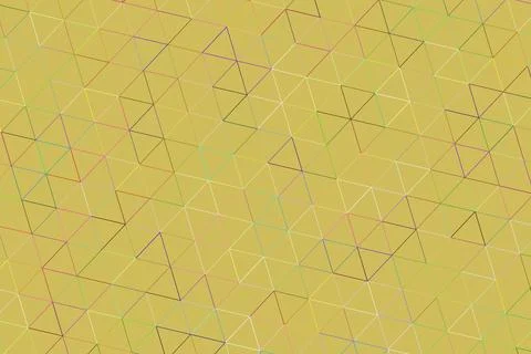 Pattern of colorful triangles on yellow background Illustrazione stock