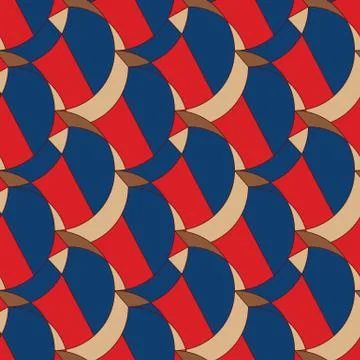 Pattern with colurful fishscale shapes mosaic Stock Illustration