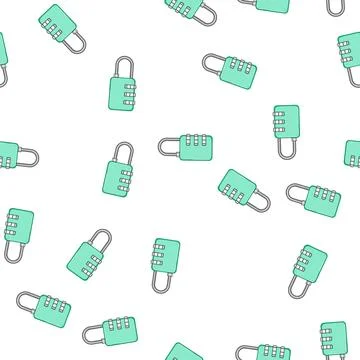 Pattern combination luggage lock cartoon vector Stockillustratie