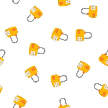 Pattern combination travel lock cartoon vector Stock Illustration
